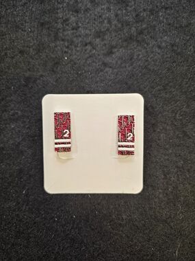 Rare Vtg Dior Metallic Red Trotter 2 Oblique Clip-On Earrings - 2004 Galliano